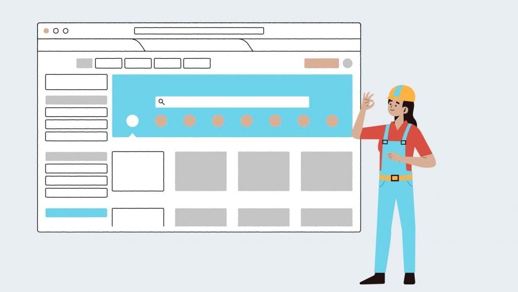 a woman building her website