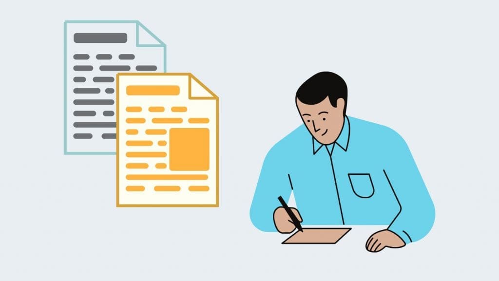 guy writing effective copies for marketing