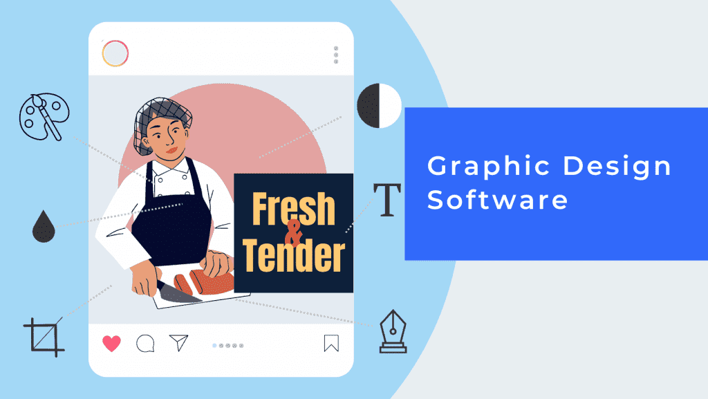 A campaign post for a meat shop that uses a graphic design software