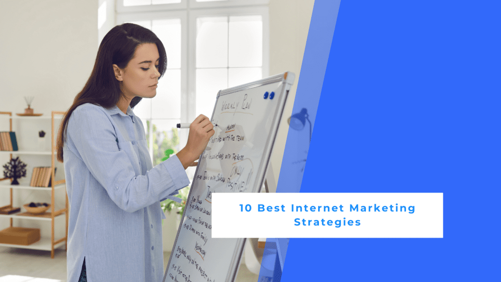 Woman planning with the best internet marketing strategies to apply for her business