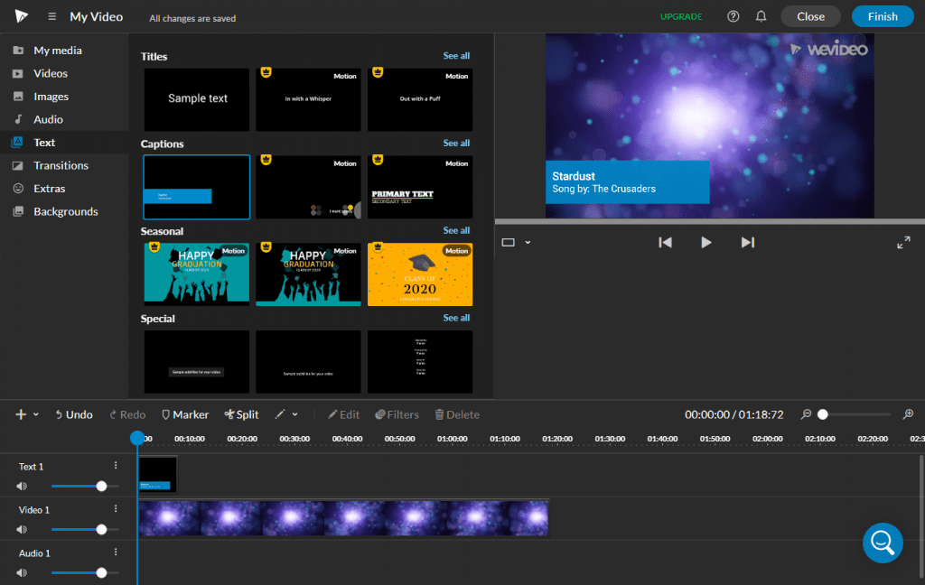 Wevideo's user interface, one of the best video editing tools