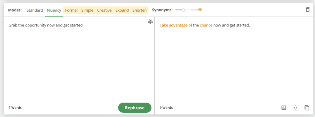 Paraphrasing tool of Quillbot