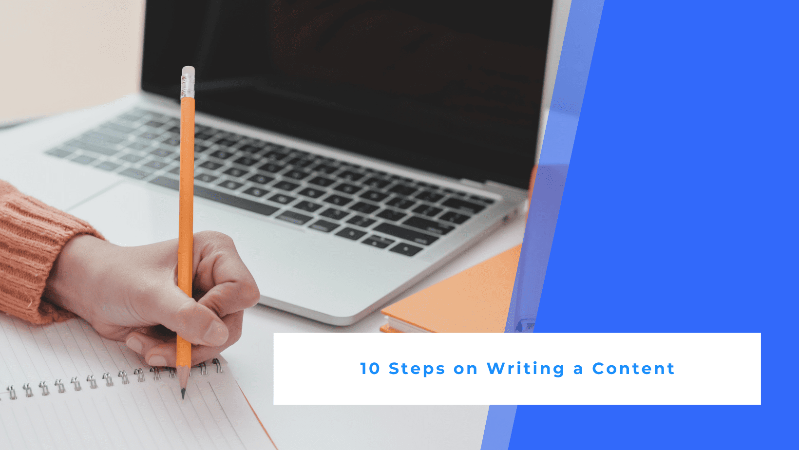 A marketer writing using pen and paper