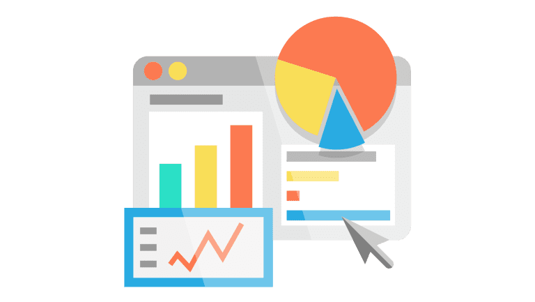 Graphic image of analytics report in social media strategy for eCommerce.