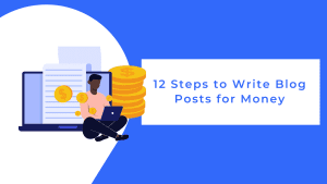 Graphic image of a man who write blog posts for money