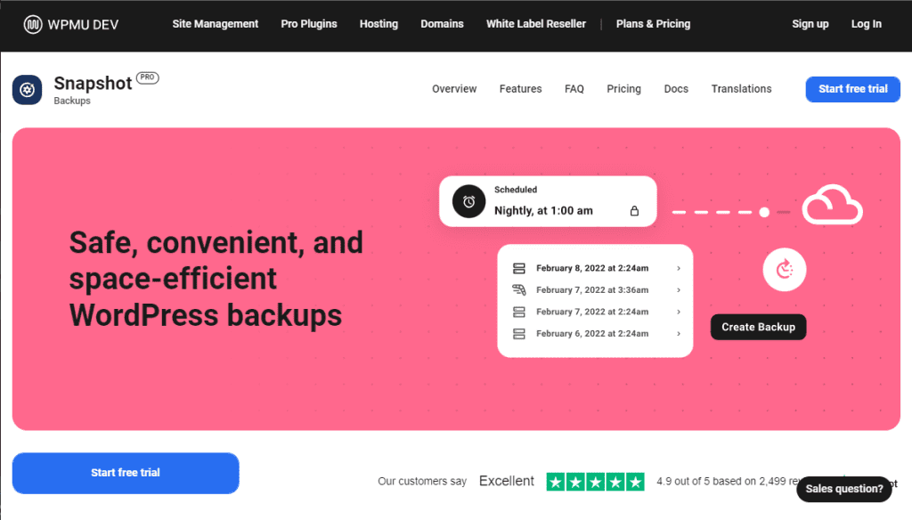 Snapshot Pro best WordPress backup plugin official website