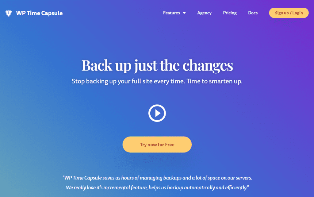 WP Time Capsule official website download page