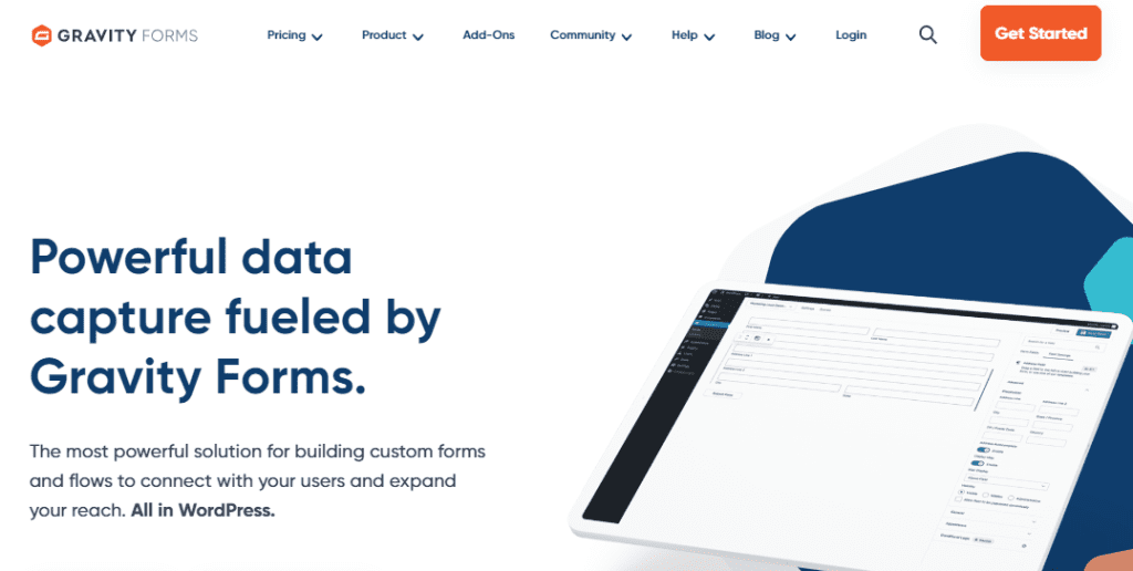 Gravity forms best form plugins for WordPress website page
