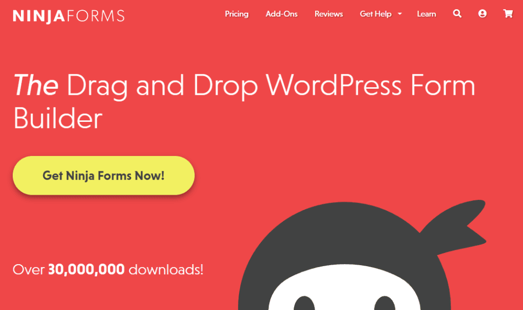 Ninja Forms plugin for WordPress webpage