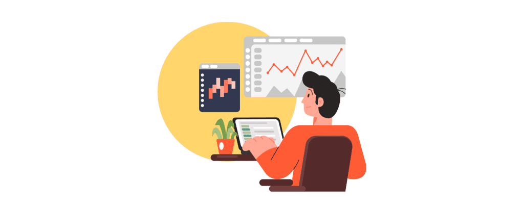 A guy trading shares and stocks as one of his side hustle.