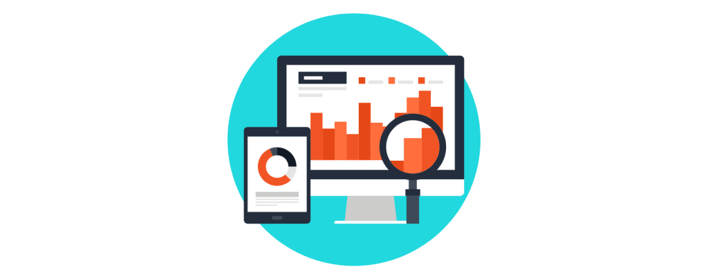 Graphic image of analytics tool used in pc and mobile.