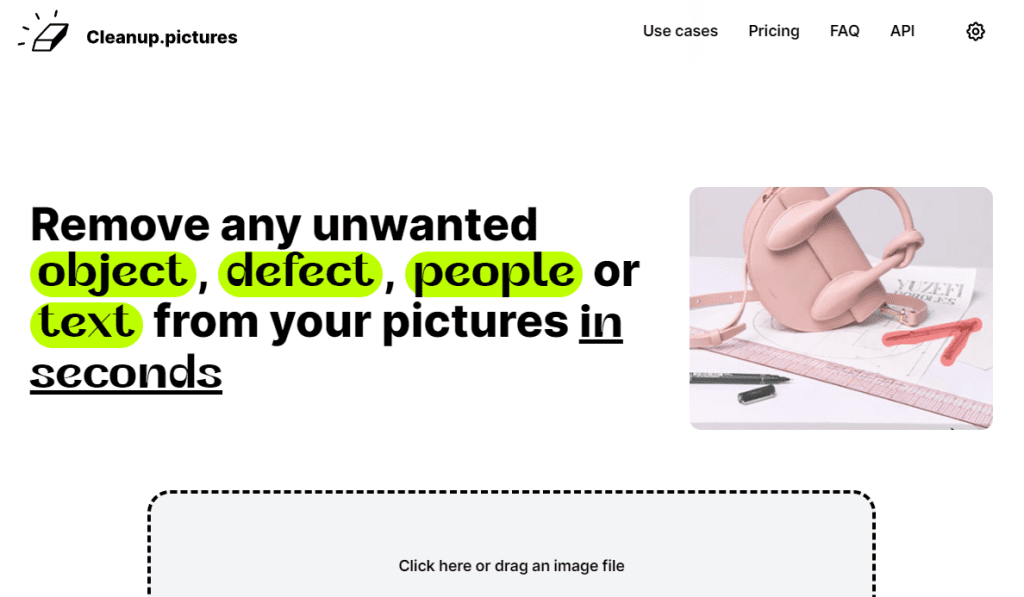 Cleanup.Pictures online tool for editing image website