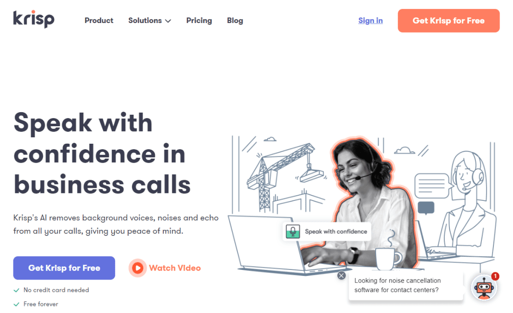 Krisp AI website homepage