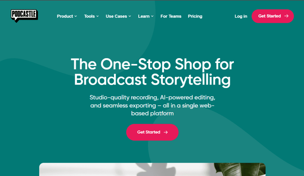 Podcastle AI audio enhancer tool website homepage