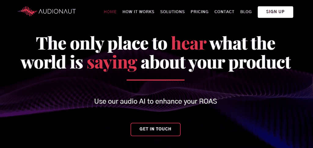 Audionaut AI marketing tool website