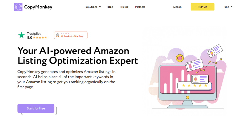 Copymonkey AI tool website homepage