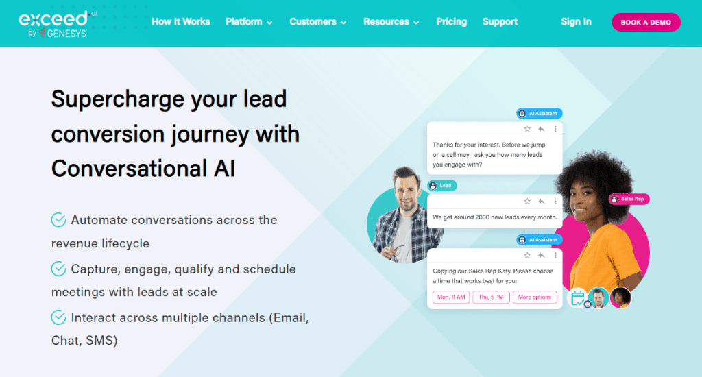 Exceed AI tools for digital marketing webpage