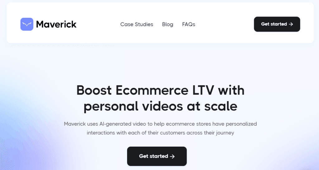 Best AI video editor Maverick website