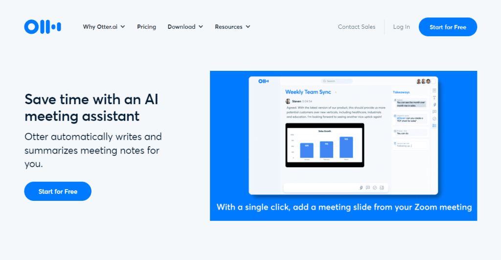 Otter AI tool homepage