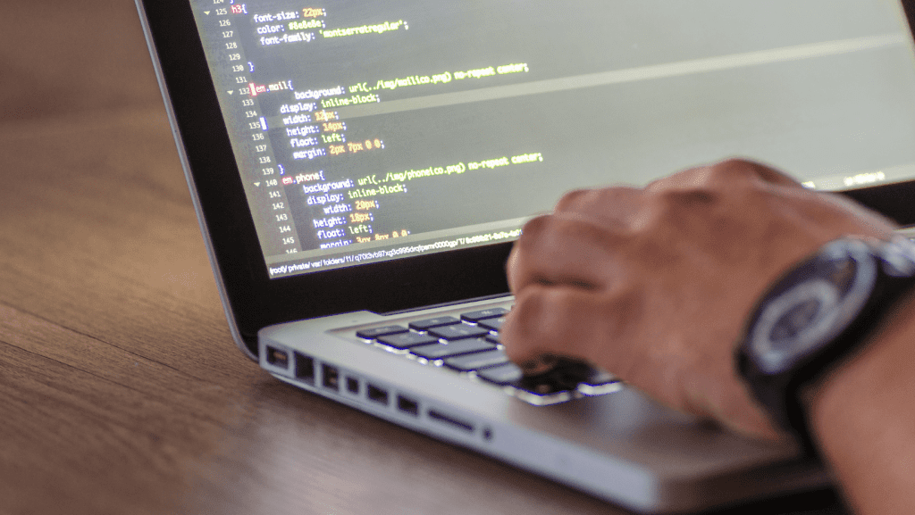 Web developer building a website