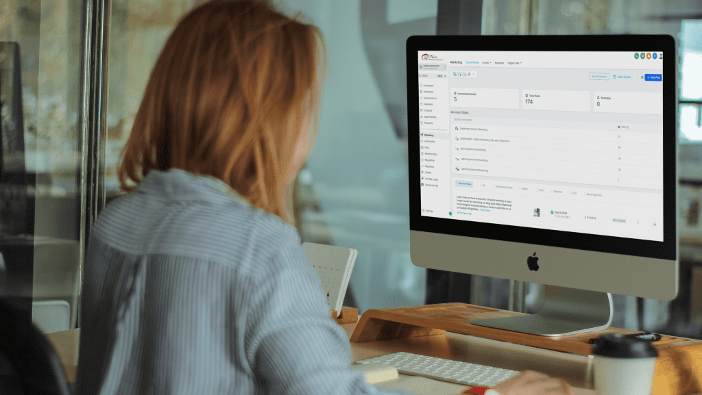 A person uses ZedNow Marketing Automation System in growing her brand on social media.