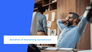 Online marketer enjoying the benefits of marketing automation.