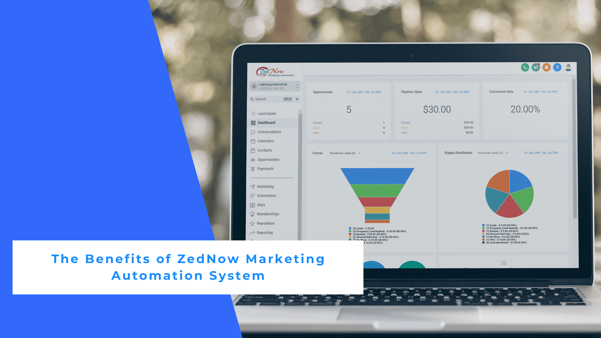 ZedNow Marketing Automation System dashboard on mac