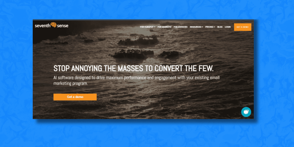 Website of Seventh Sense AI powered digital marketing tool.