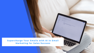 A woman sending an email to target clients.