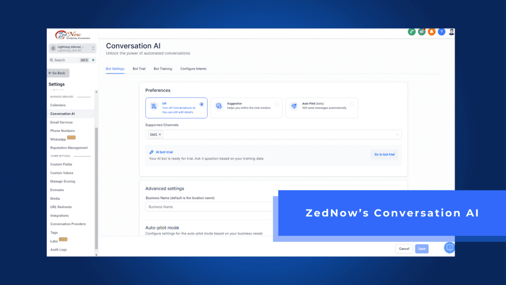 ZedNow's Conversation AI feature
