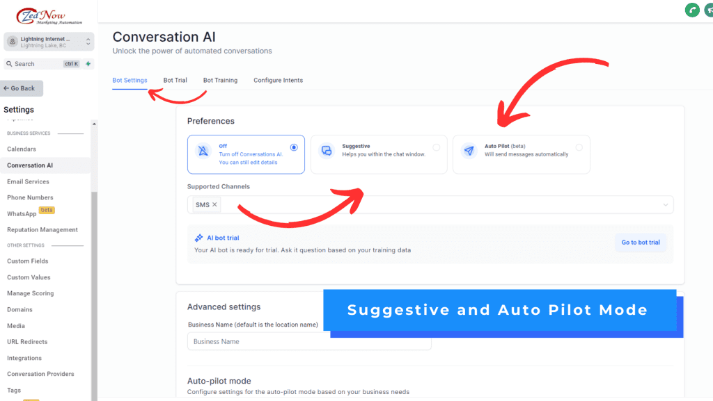 Two modes of ZedNow's Conversation AI.