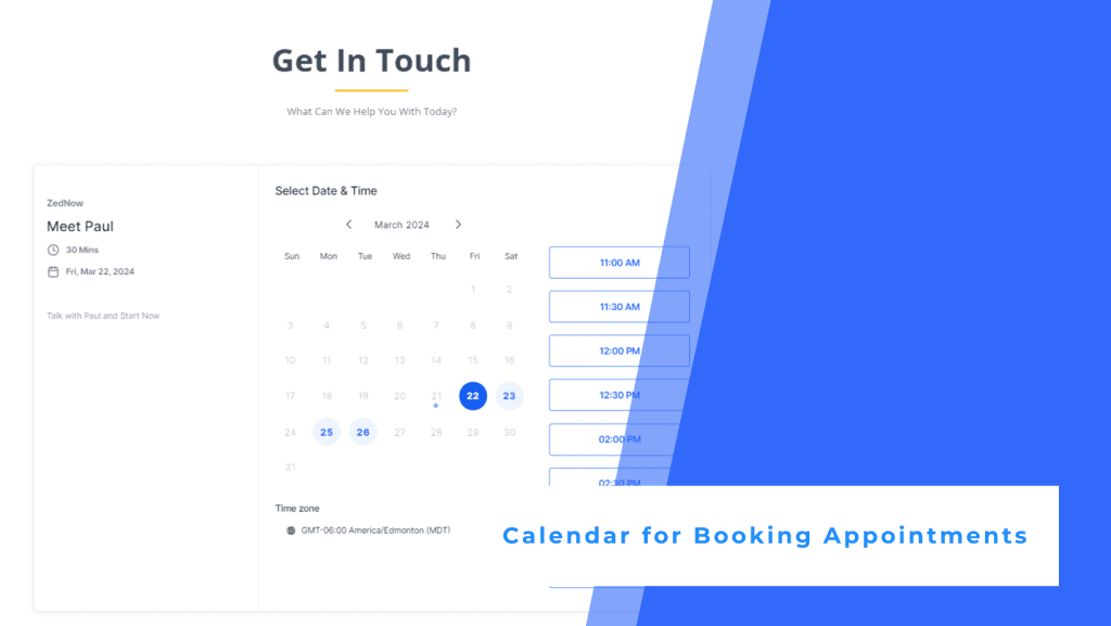 Website booking appointment calendar