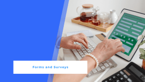 Website visitor filling up form on a website.