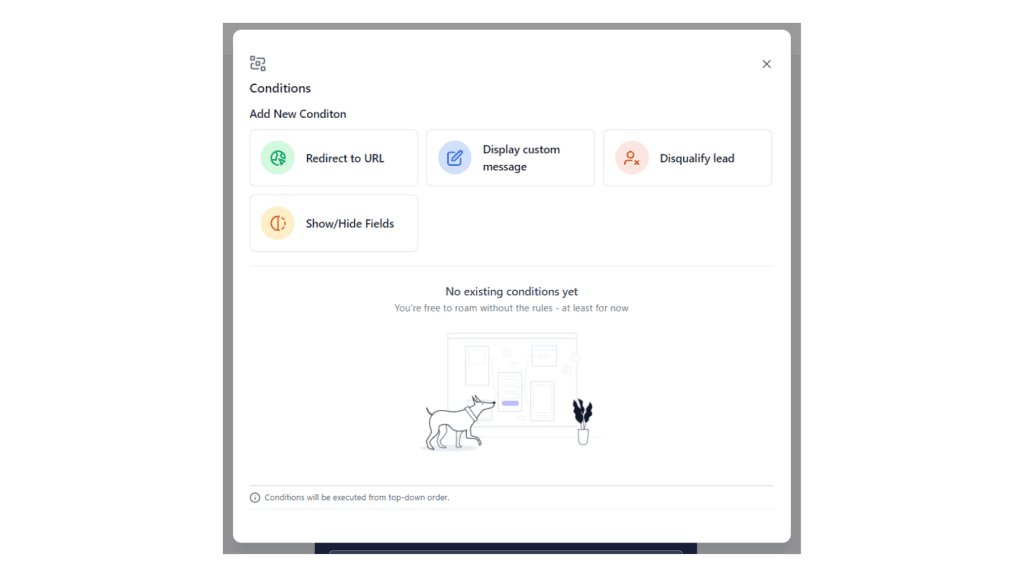 Conditional logic in ZedNow's survey builder.