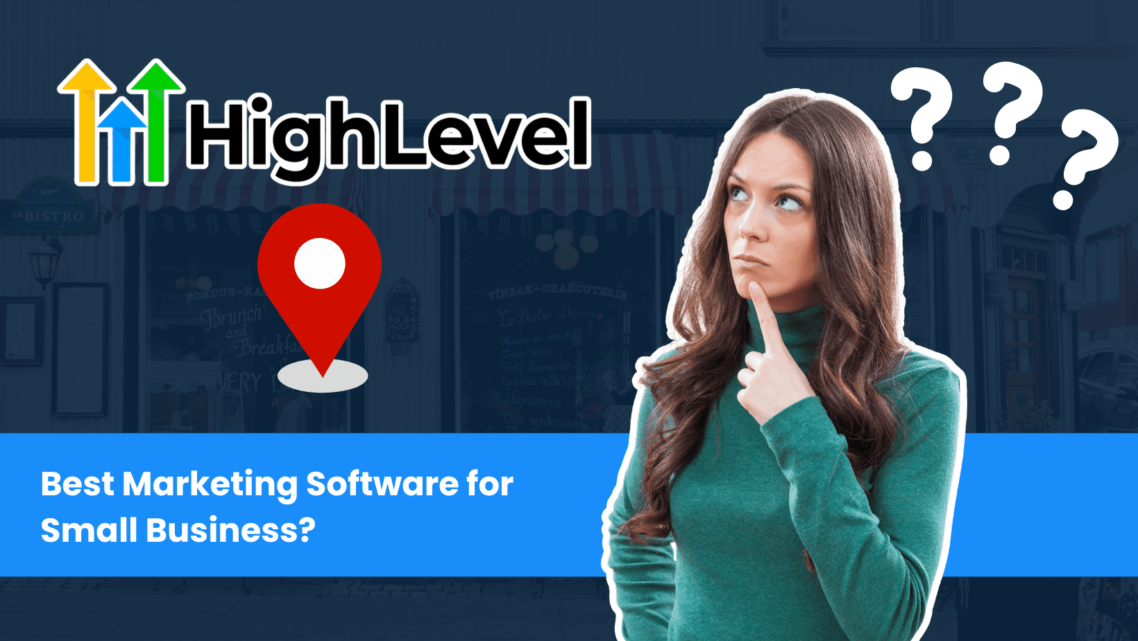 Woman thinking why is highlevel the best marketing automation software for small business.