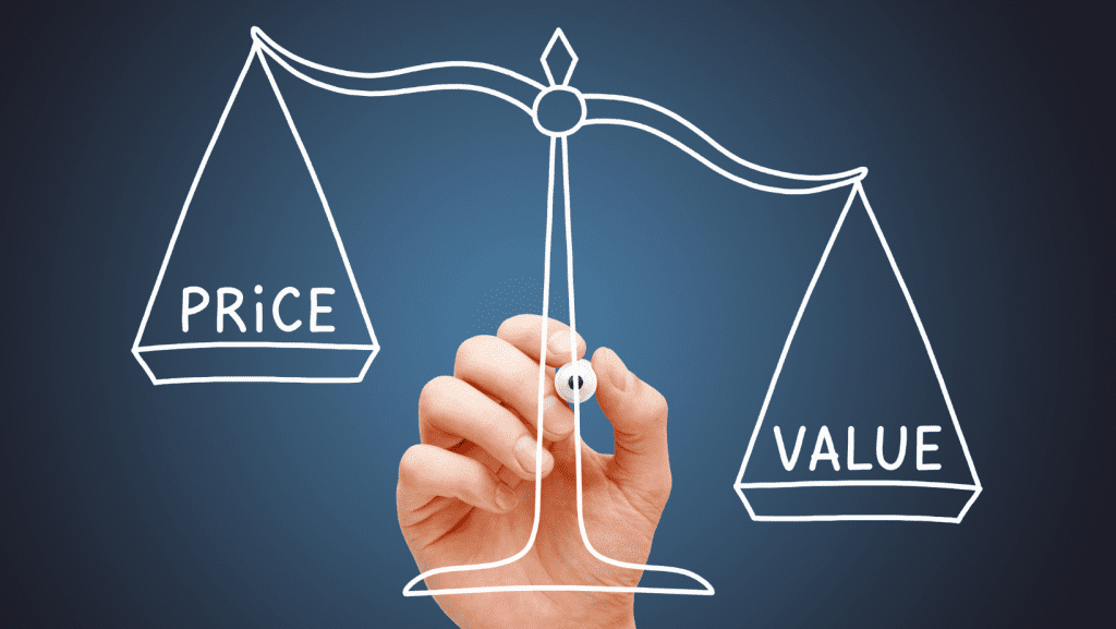 A scale representing the balancing HighLevel pricing to its features