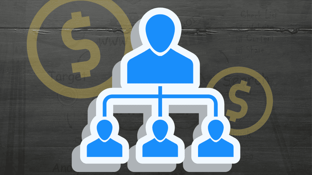 Graphic of referral structure presenting affiliate program.