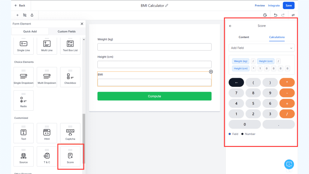Score element for adding math calculation one of ZedNow's new features in August 2024