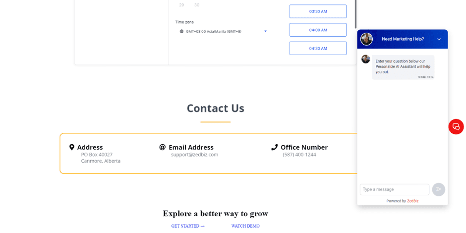 Contact page for support on how to integrate ZedNow with other tools.