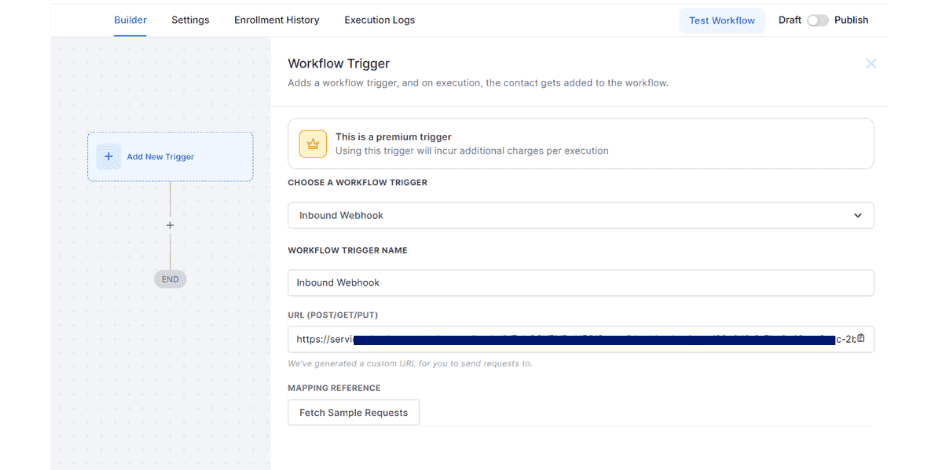 Webhook in a workflow inside ZedNow.