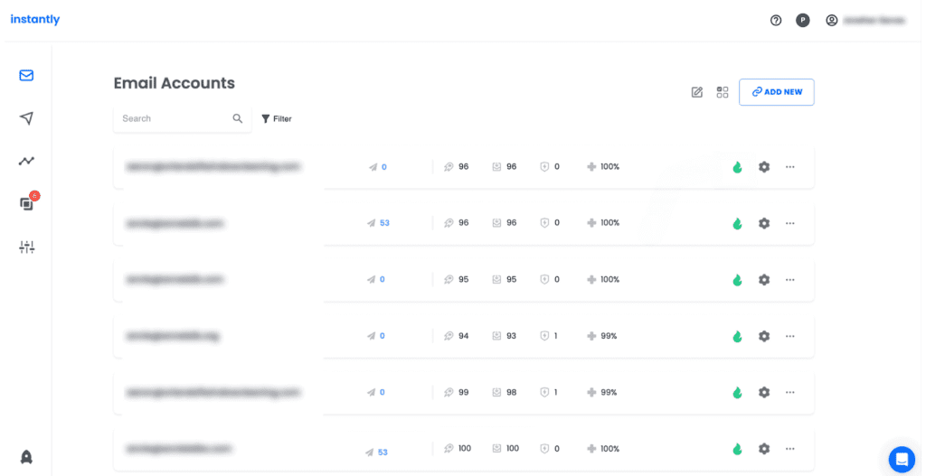 Instantly's Email Warmup service.