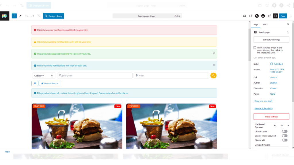 GD Search default page of GeoDirectory.