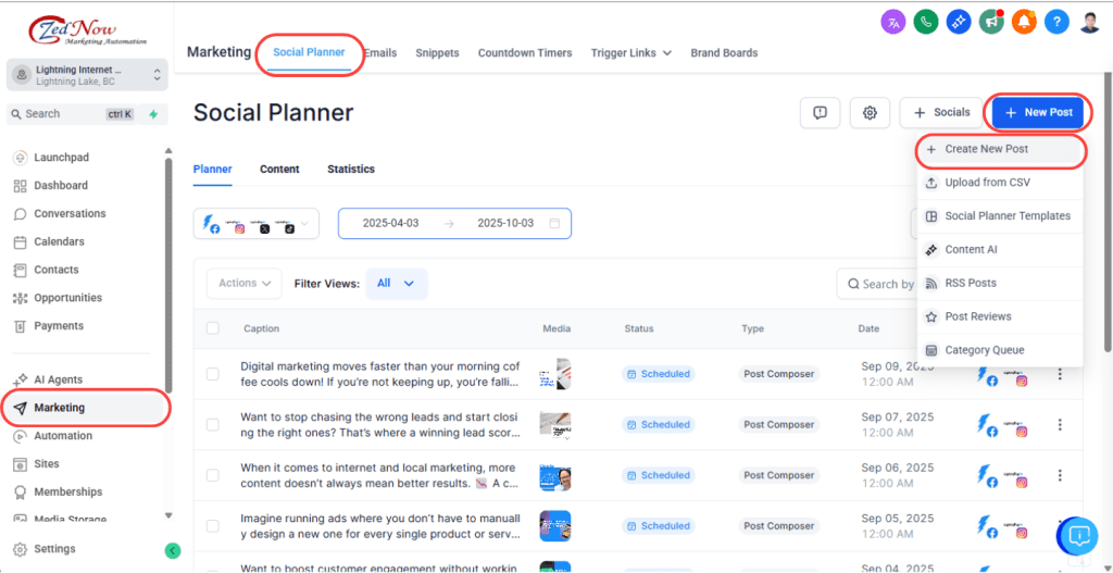 New Automated Social Posting