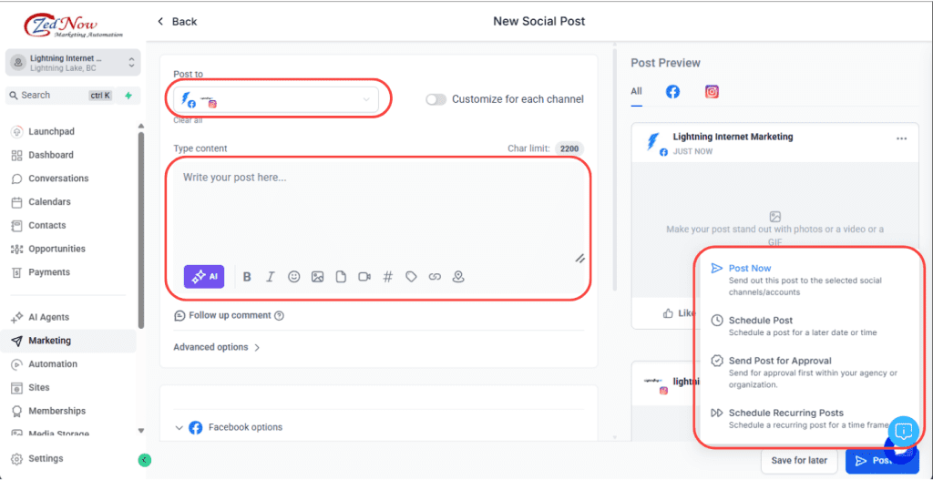 Automated Social Posting Scheduling