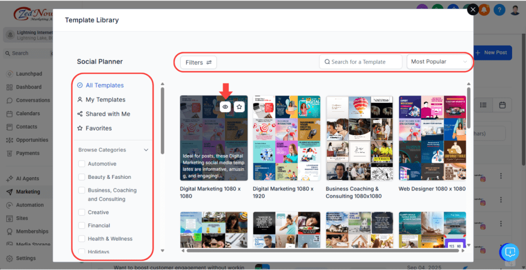 Automated Social Posting Templates