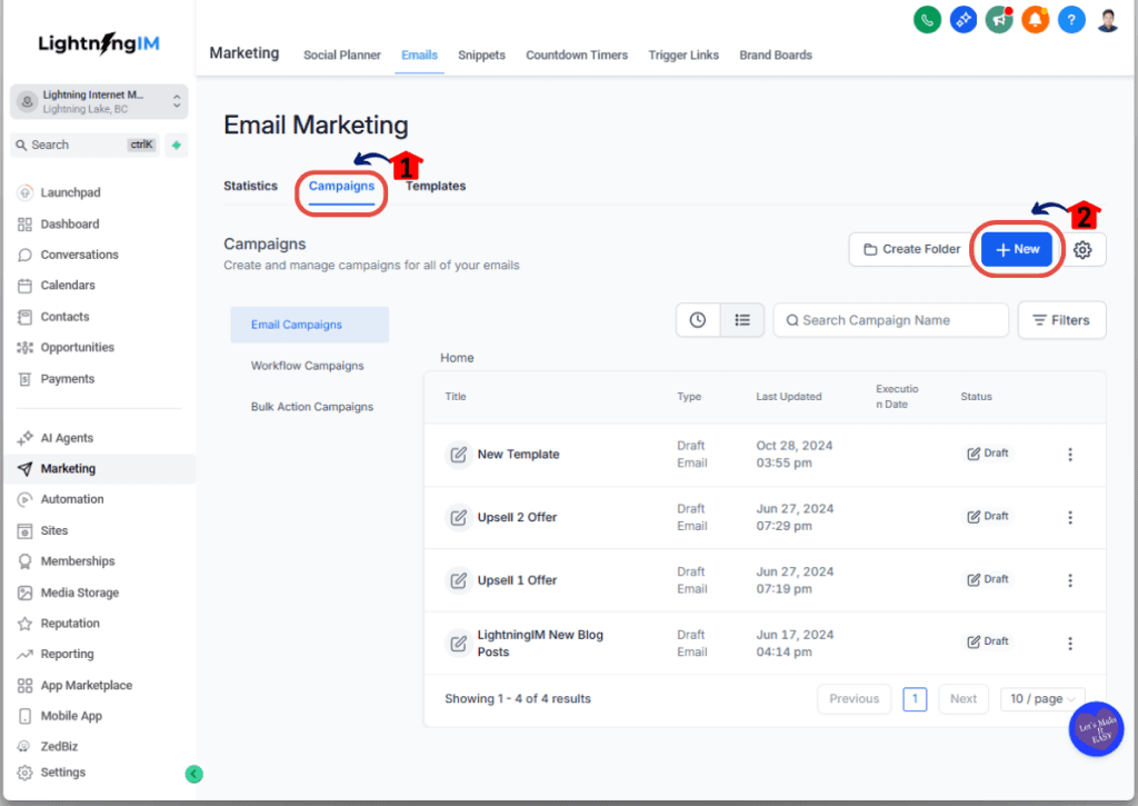 Create an Email Campaign for Sending Mass Emails