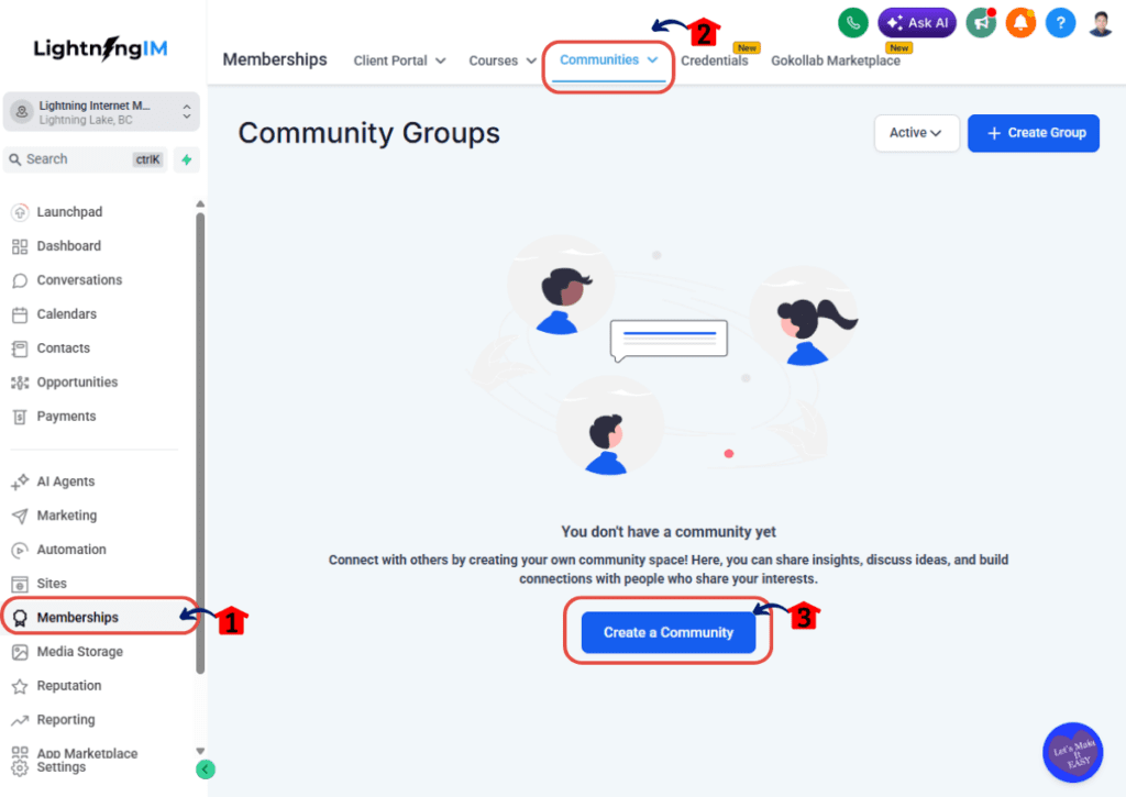 Create a Community Site in GoHighLevel