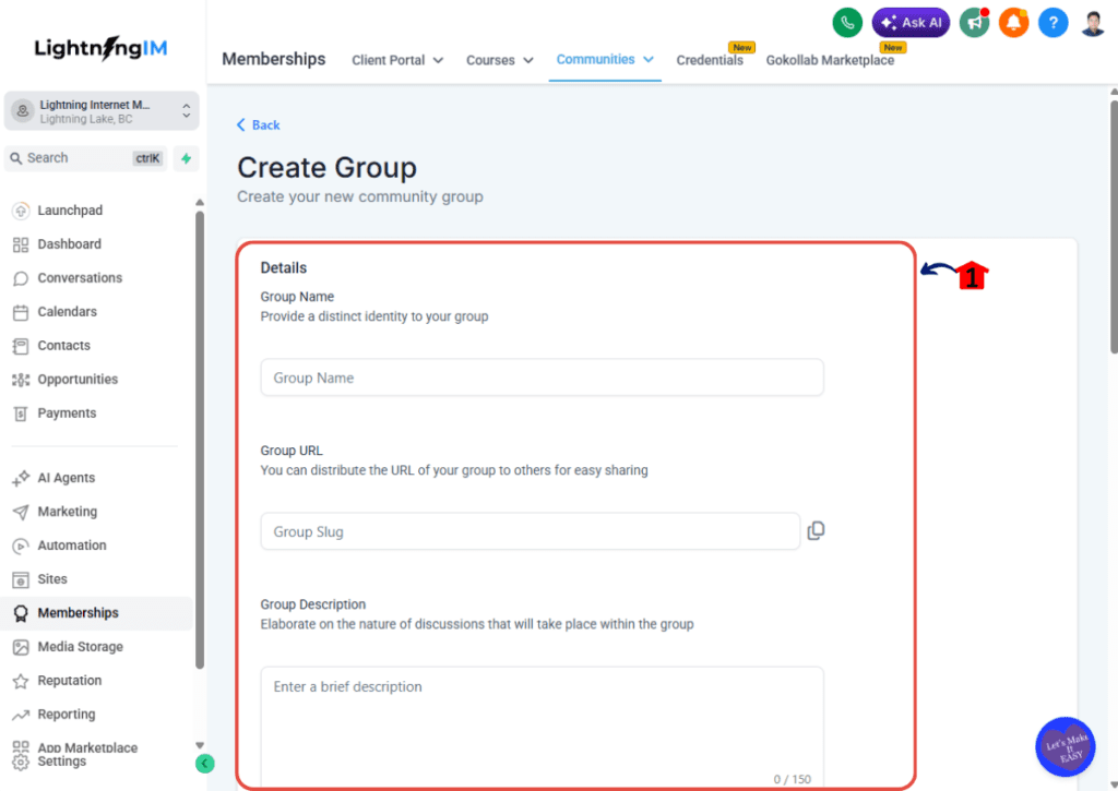 Community site details