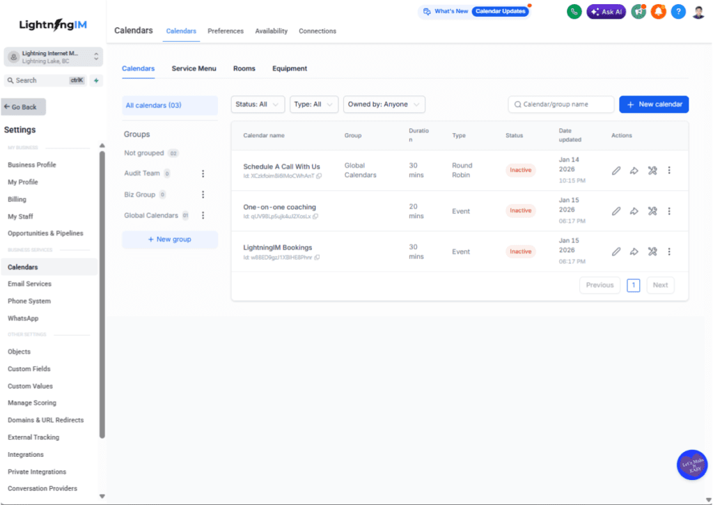 gohighlevel-features-for-beginners-calendars GoHighLevel features for beginners - Calendars